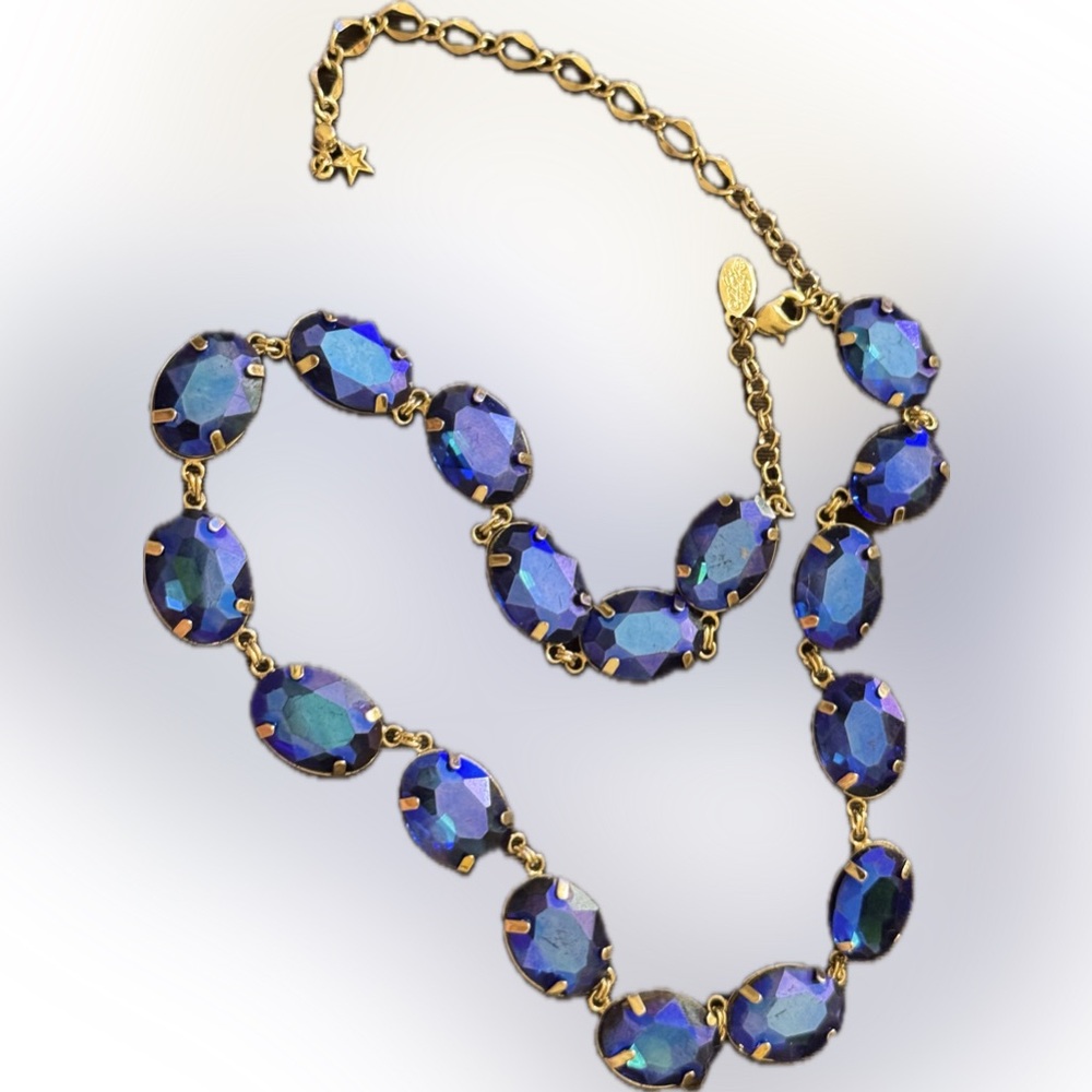 Kirk’s Folly Silver AB Blue Crystal Necklace